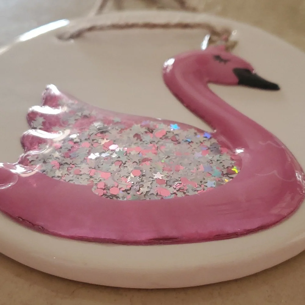 **SALE**3D Pink Swan Plaque